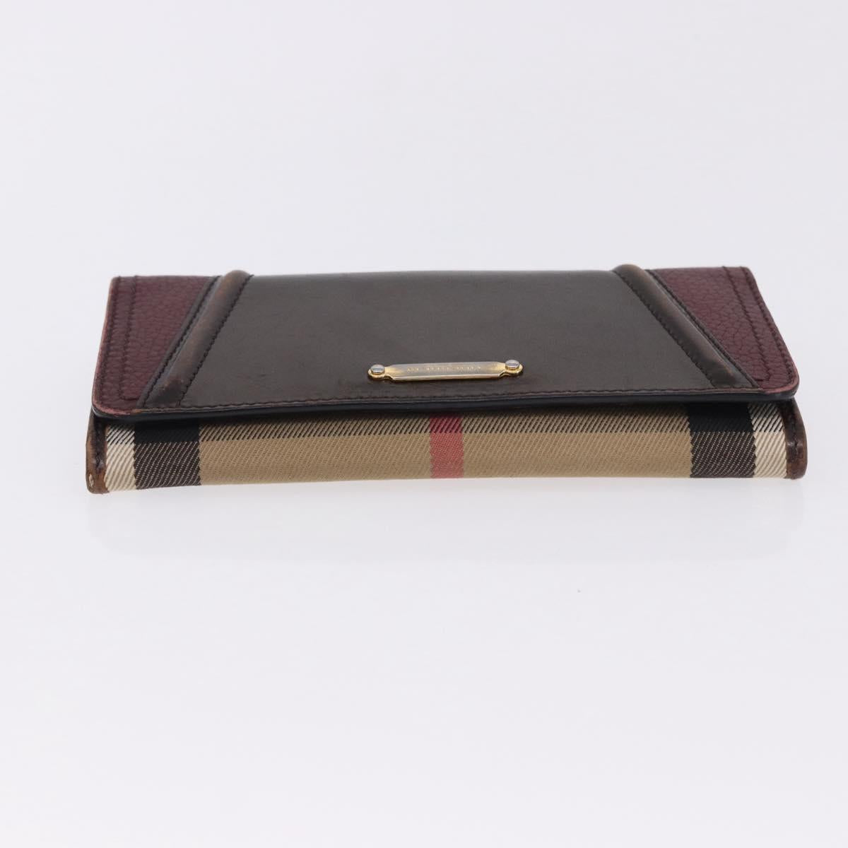 Burberrys Burberry Nova Check Blue Label Bag Nylon 3 Set Brown Red Auth am11993