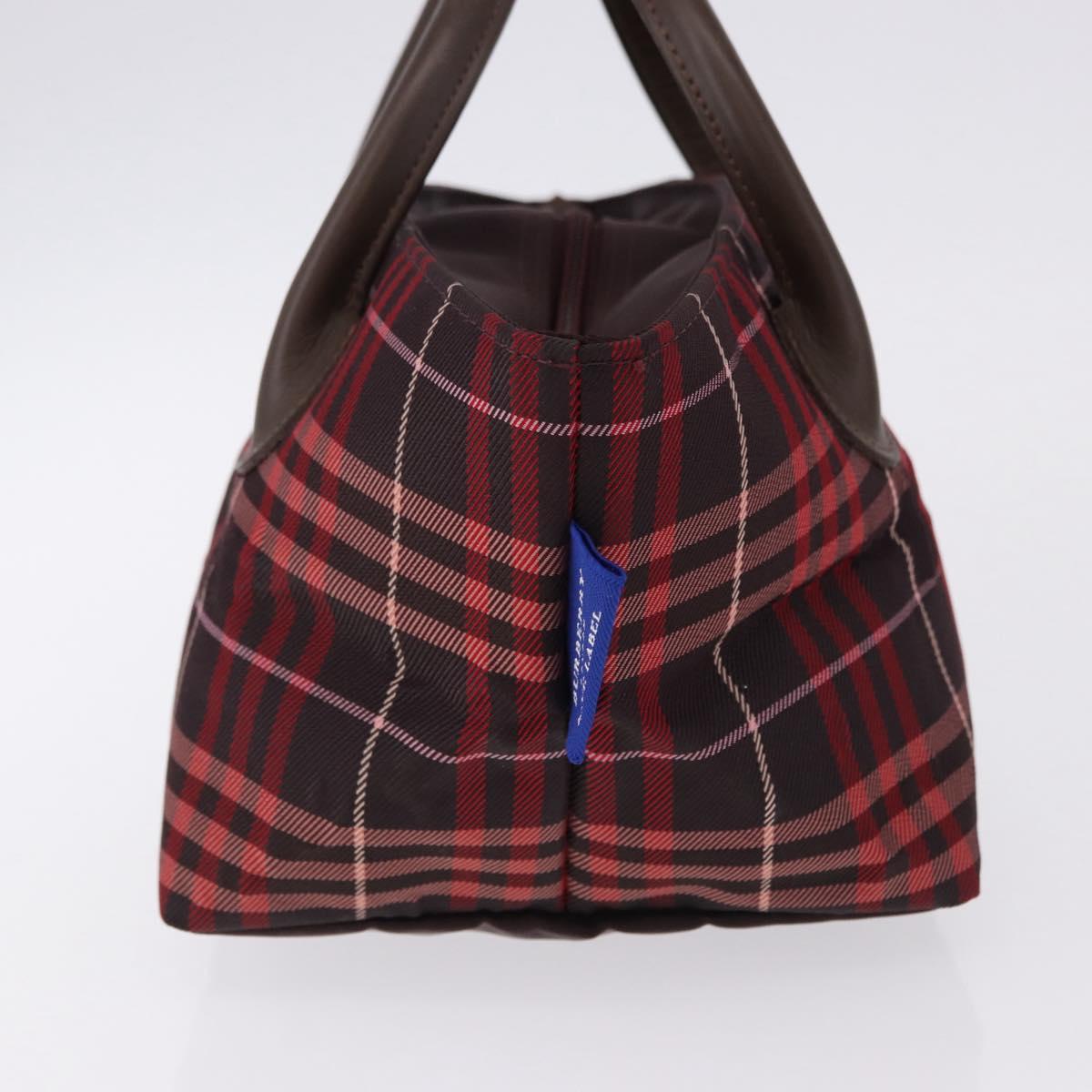 Burberrys Burberry Nova Check Blue Label Bag Nylon 3 Set Brown Red Auth am11993