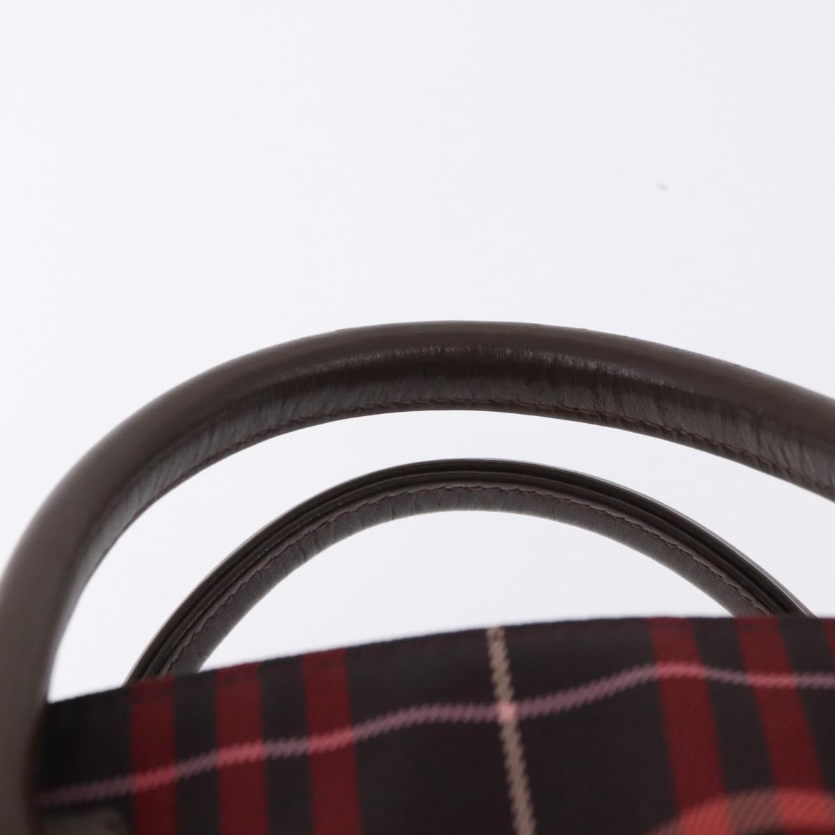 Burberrys Burberry Nova Check Blue Label Bag Nylon 3 Set Brown Red Auth am11993