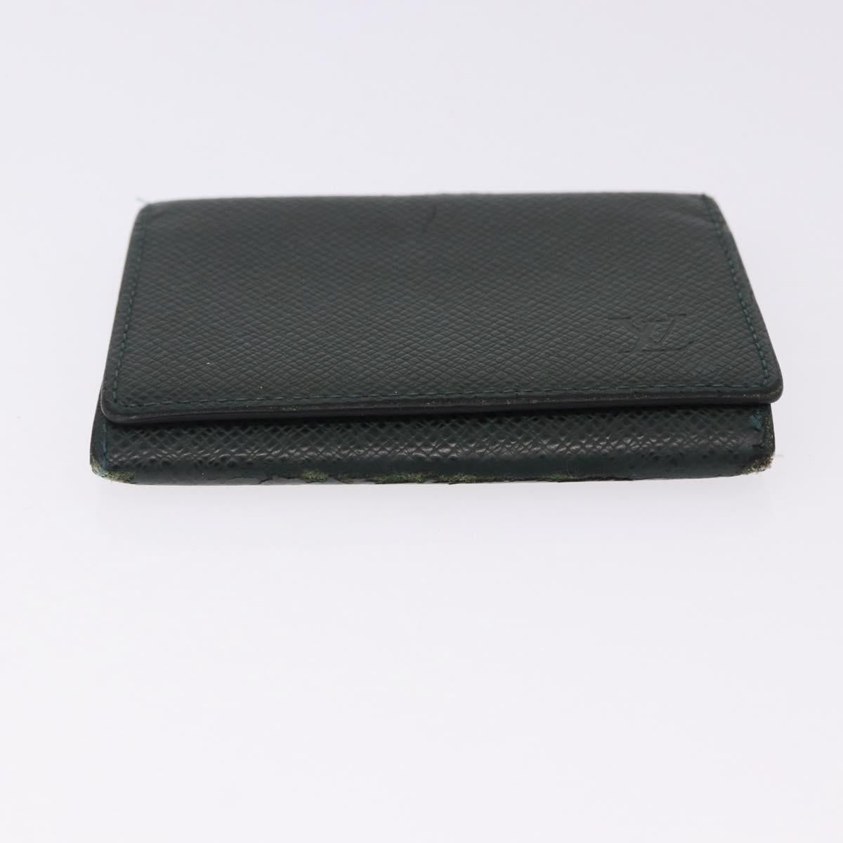 LOUIS VUITTON Monogram Taiga Damier Ebene Wallet 7 Set Black Green Auth am11994