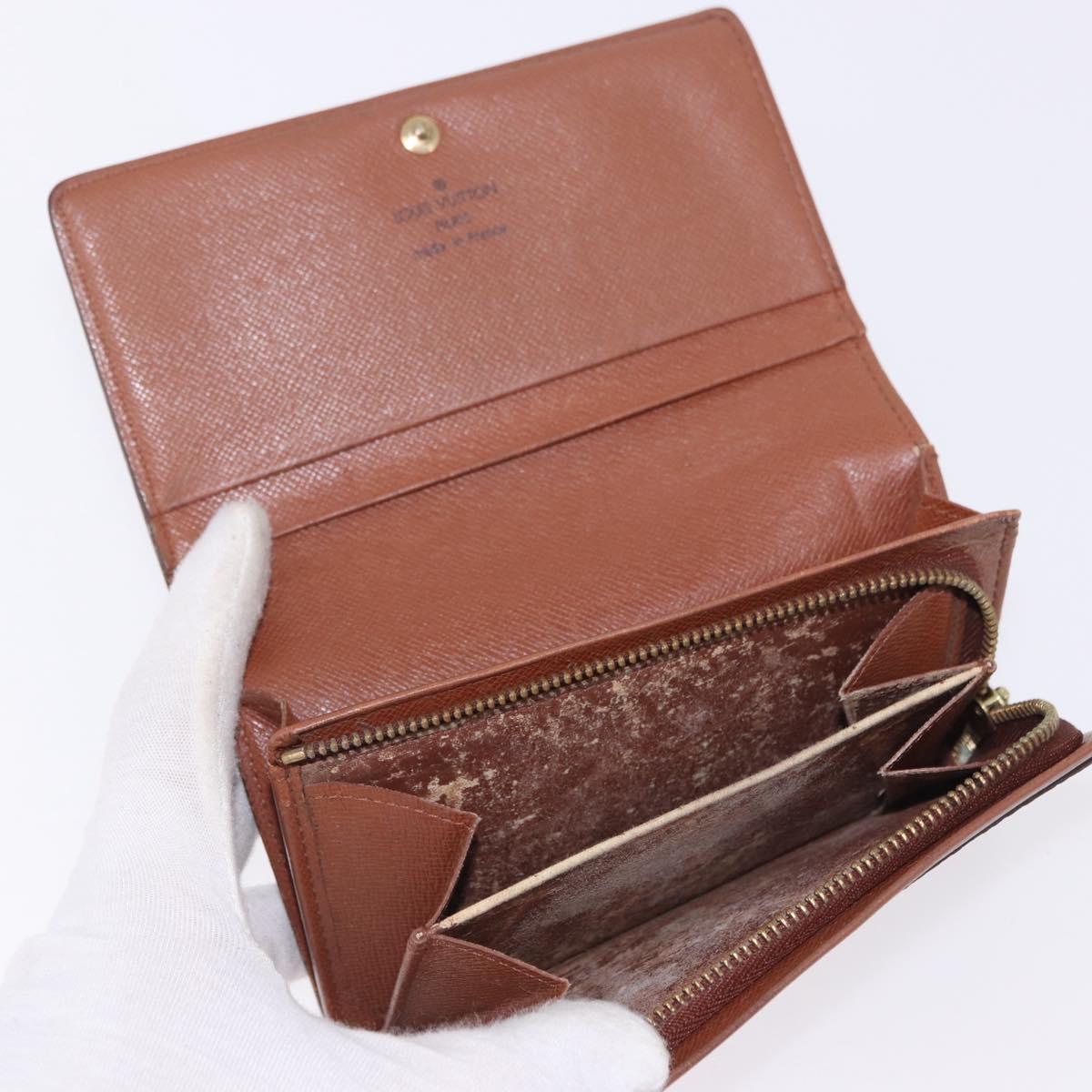 LOUIS VUITTON Monogram Taiga Damier Ebene Wallet 7 Set Black Green Auth am11994