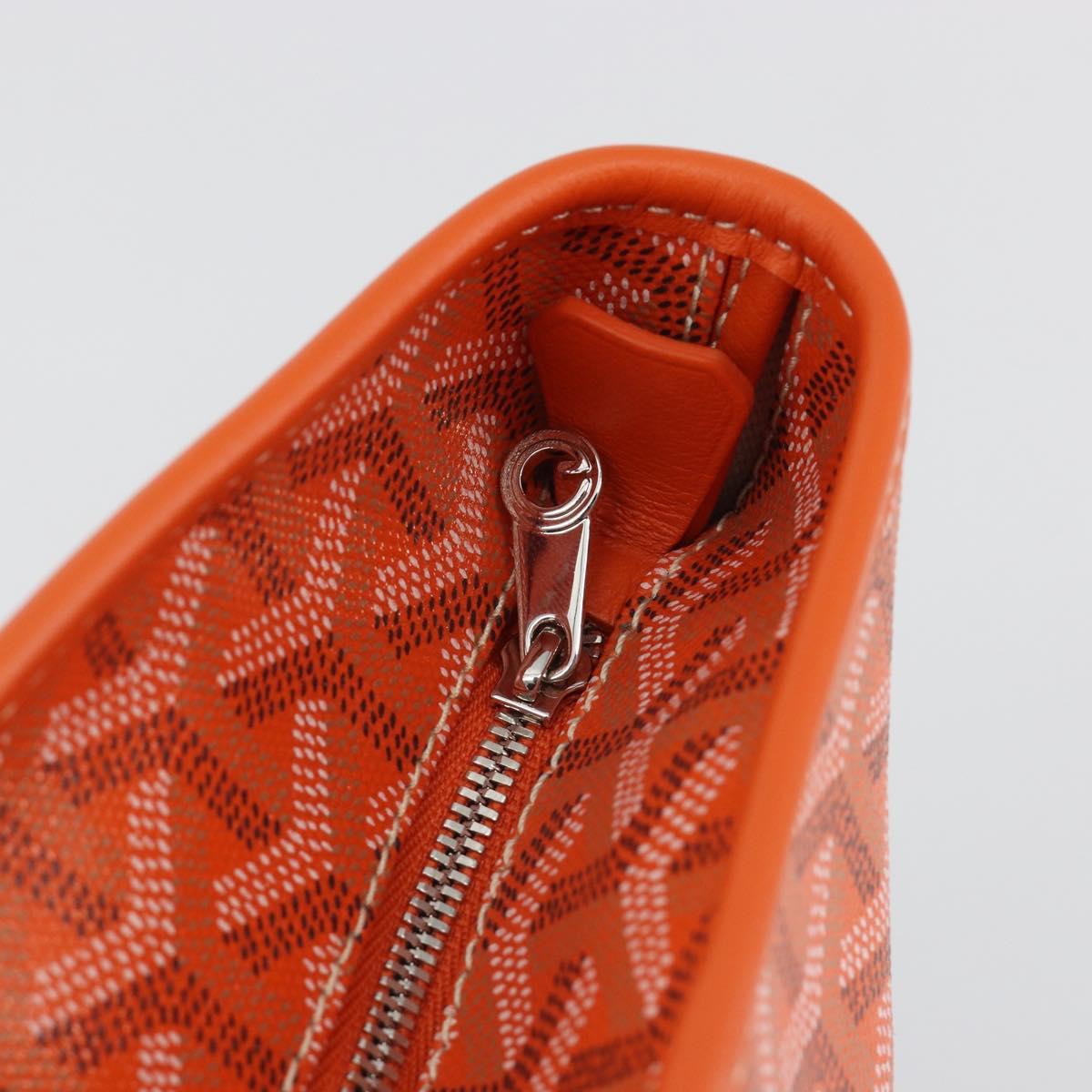 GOYARD Herringbone Artois PM Tote Bag PVC Leather Orange Auth am11996SM