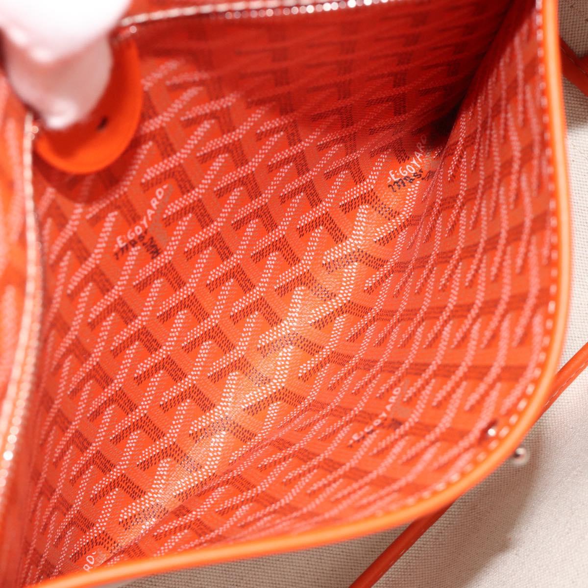 GOYARD Herringbone Artois PM Tote Bag PVC Leather Orange Auth am11996SM