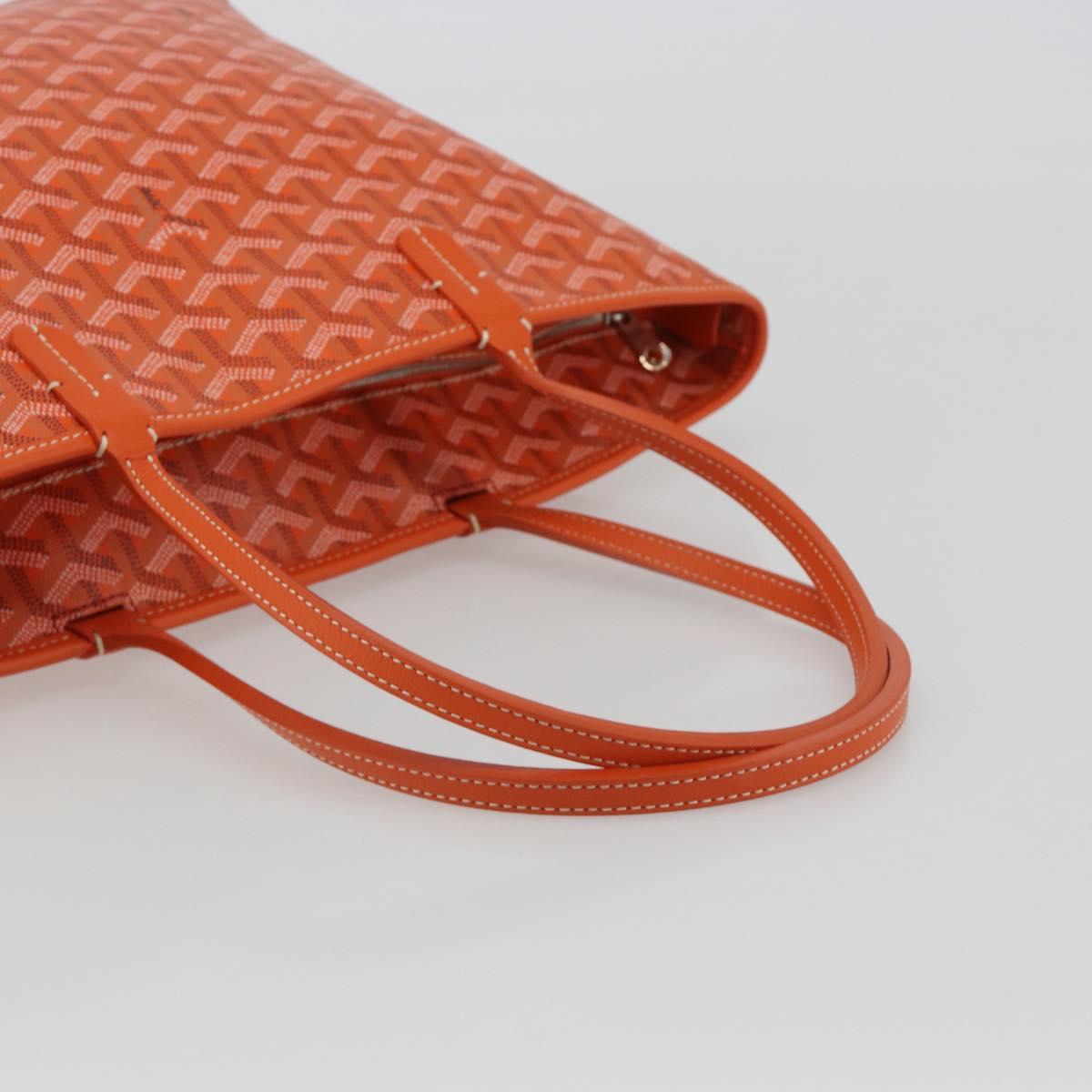 GOYARD Herringbone Artois PM Tote Bag PVC Leather Orange Auth am11996SM