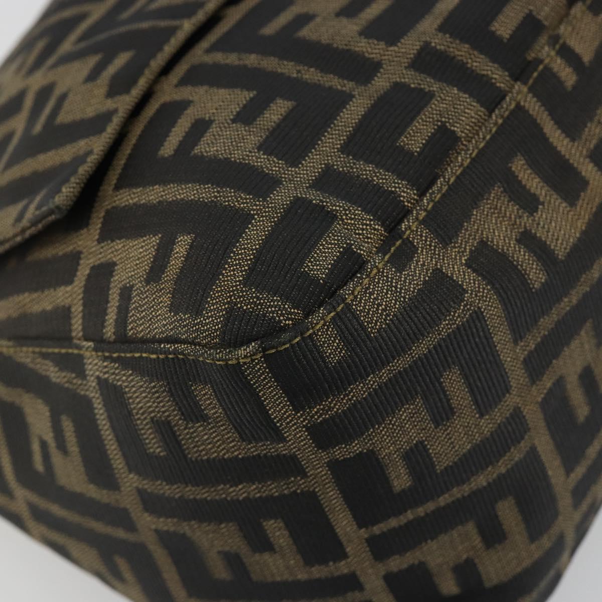 FENDI Zucca Canvas Mamma Baguette Shoulder Bag Brown Black Auth am12000A