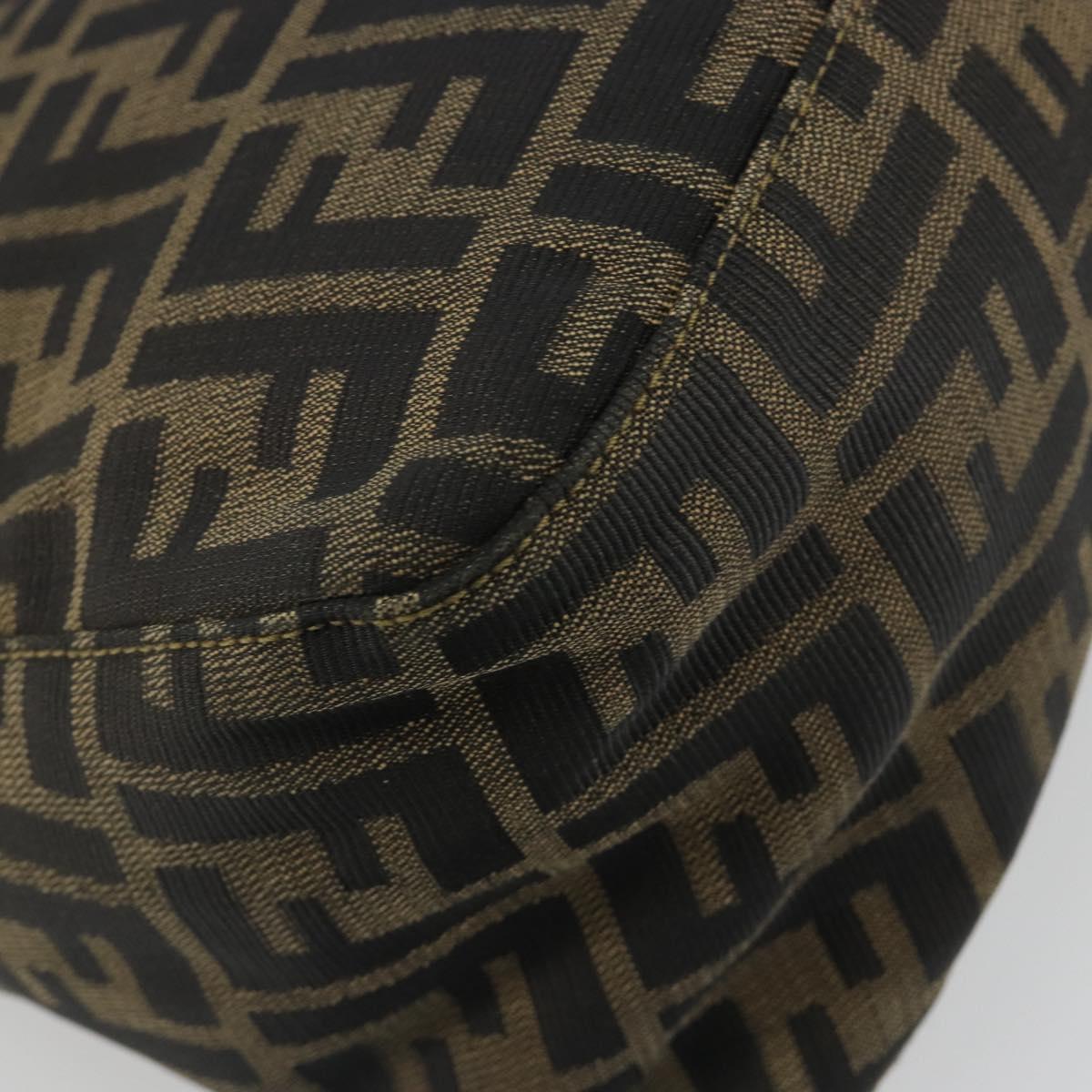 FENDI Zucca Canvas Mamma Baguette Shoulder Bag Brown Black Auth am12000A