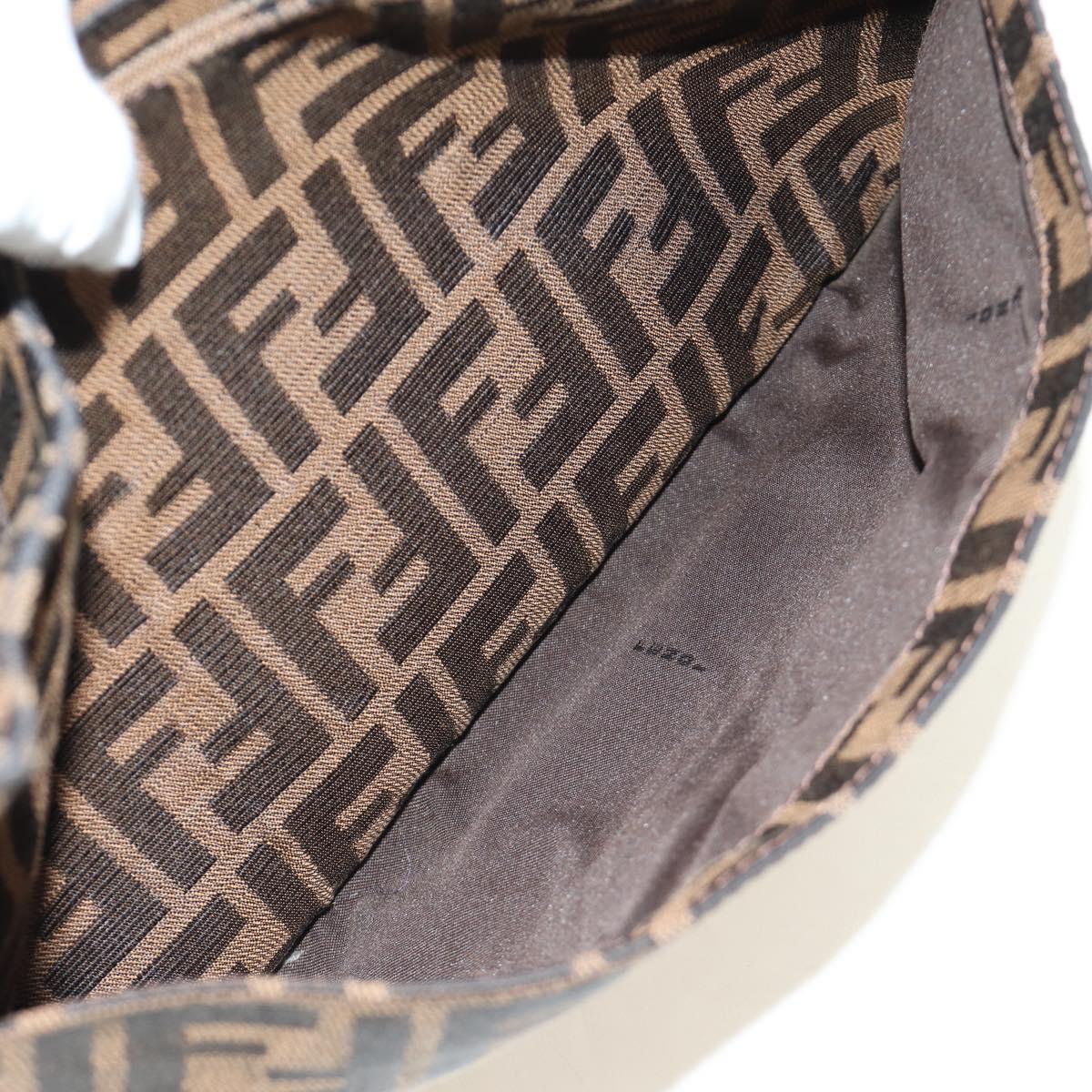FENDI Zucca Canvas Mamma Baguette Shoulder Bag Black Brown Auth am12003V