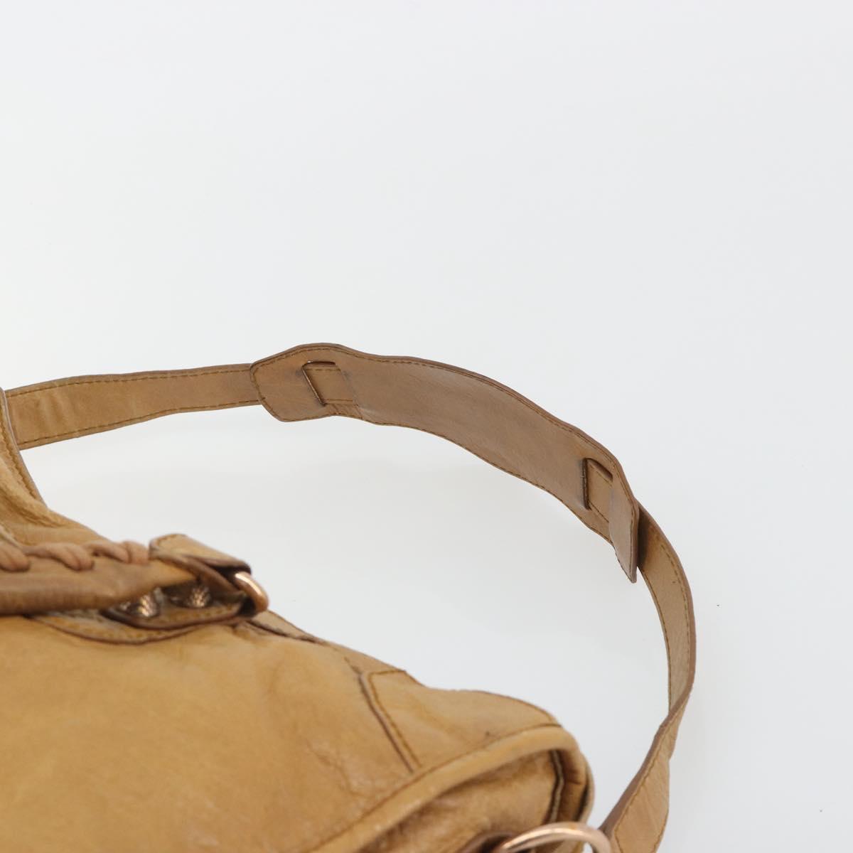 BALENCIAGA The Giant City Hand Bag Leather 2way Beige 281770 Auth am12006A