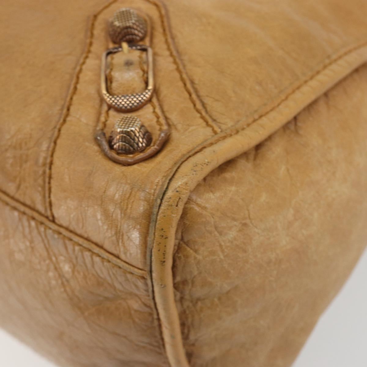 BALENCIAGA The Giant City Hand Bag Leather 2way Beige 281770 Auth am12006A