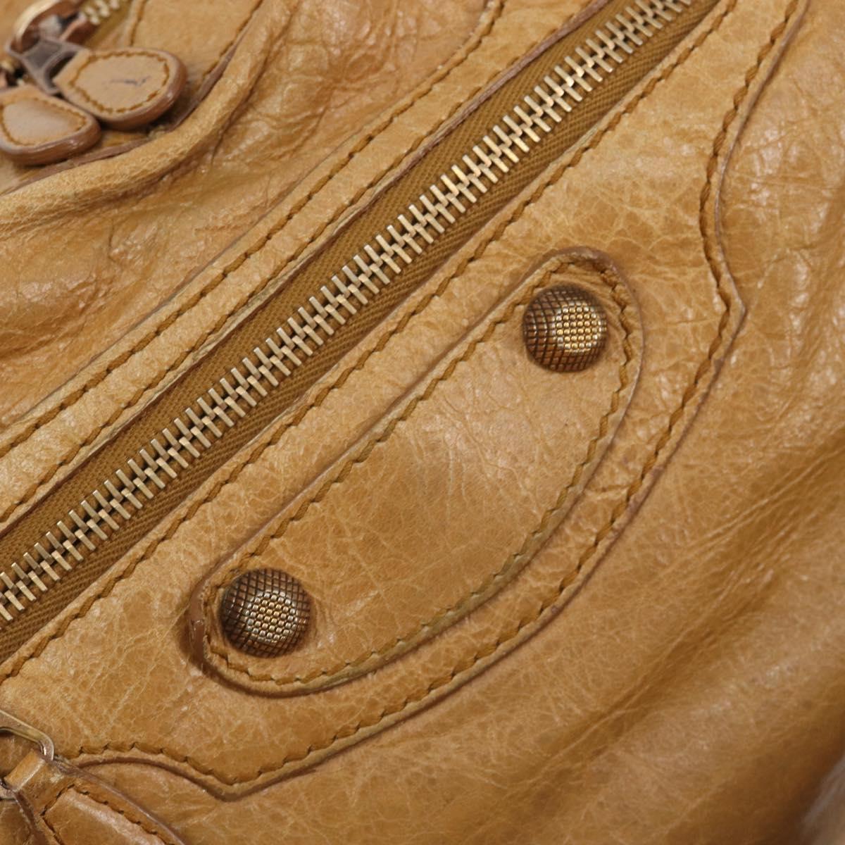 BALENCIAGA The Giant City Hand Bag Leather 2way Beige 281770 Auth am12006A