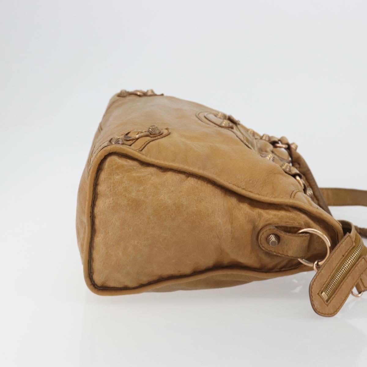 BALENCIAGA The Giant City Hand Bag Leather 2way Beige 281770 Auth am12006A