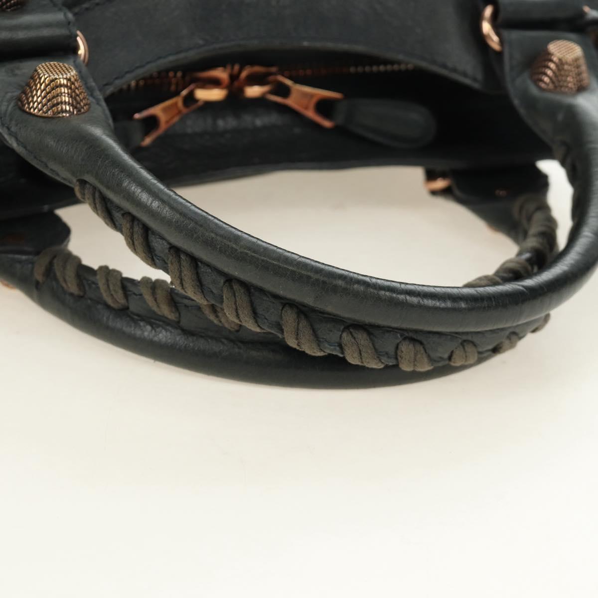 BALENCIAGA Giant Vero Hand Bag Leather 2way Gray 263244 Auth am12009SAM