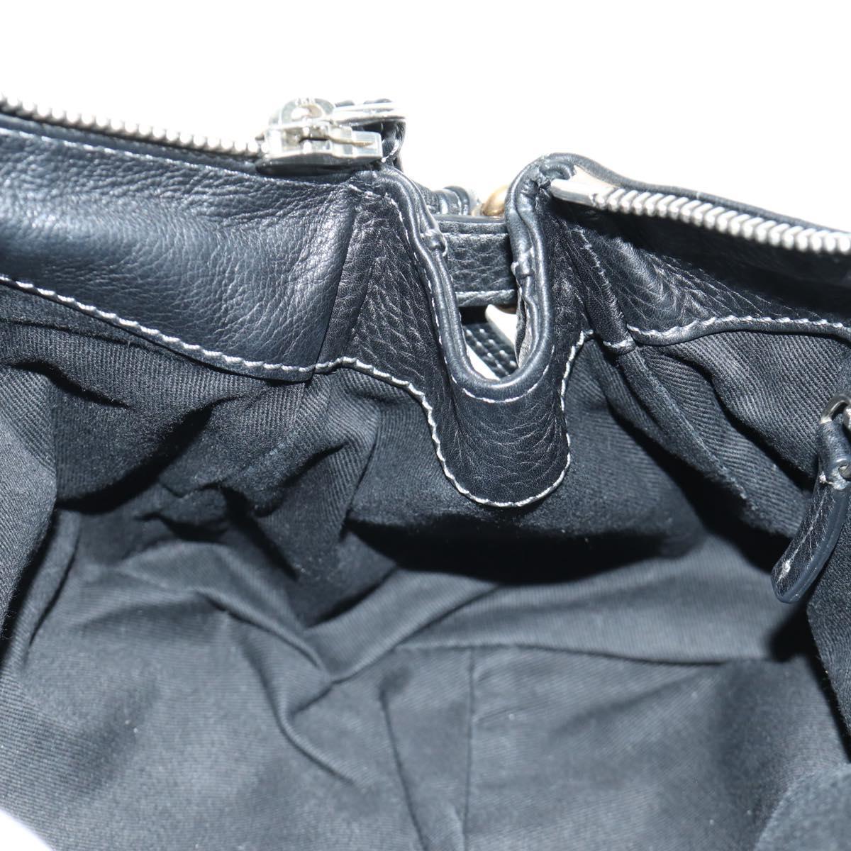 Chloe Paddington Hand Bag Leather Black Gold Silver Auth am12013SAM