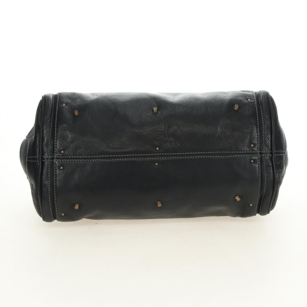 Chloe Paddington Hand Bag Leather Black Gold Silver Auth am12013SAM