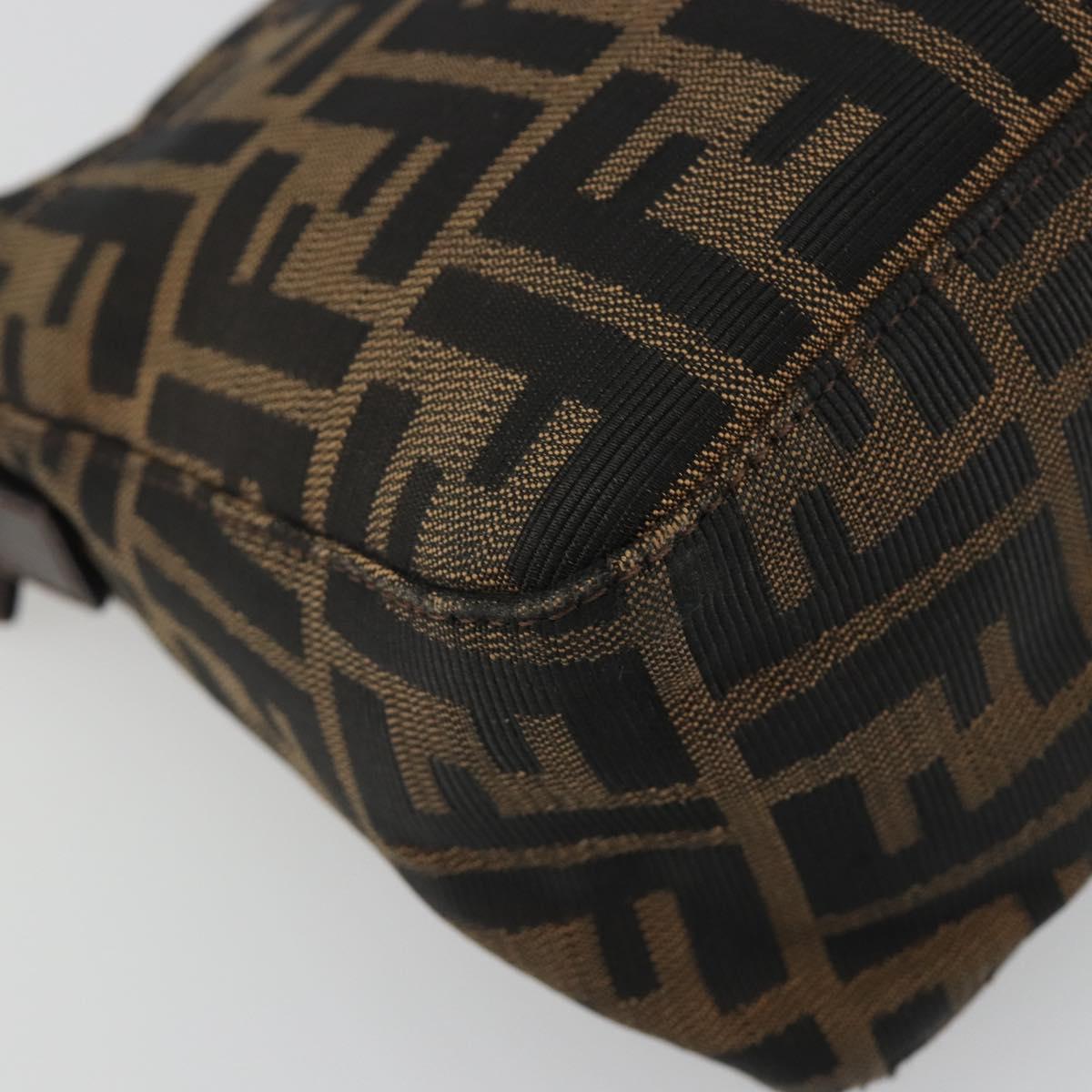 FENDI Zucca Canvas Mamma Baguette Shoulder Bag Brown Black Auth am12016A