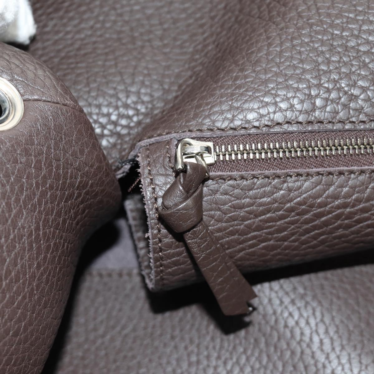 BOTTEGA VENETA Tote Bag Leather Brown Auth am12017V