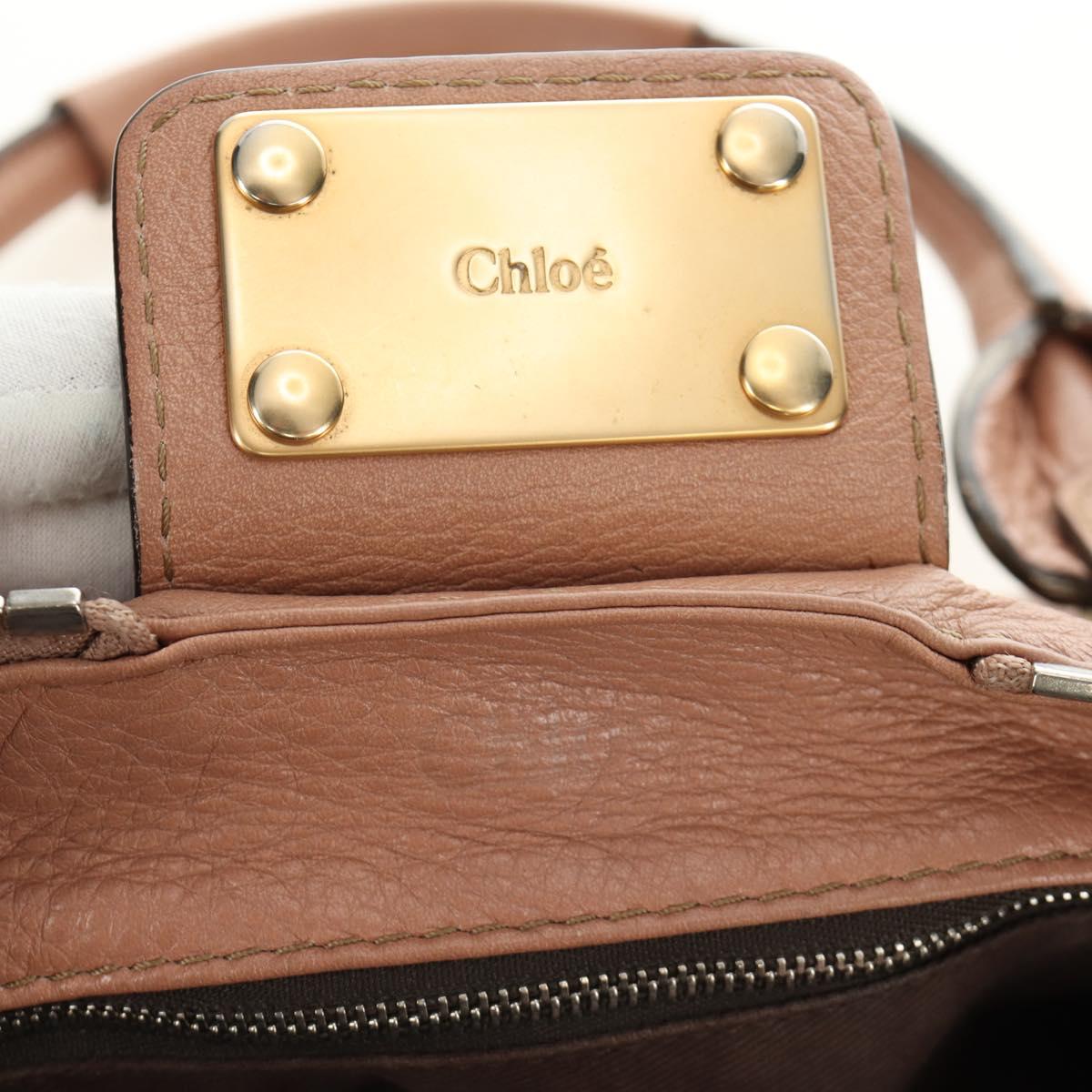 Chloe Paddington Hand Bag Leather Beige Gold Silver Auth am12019V