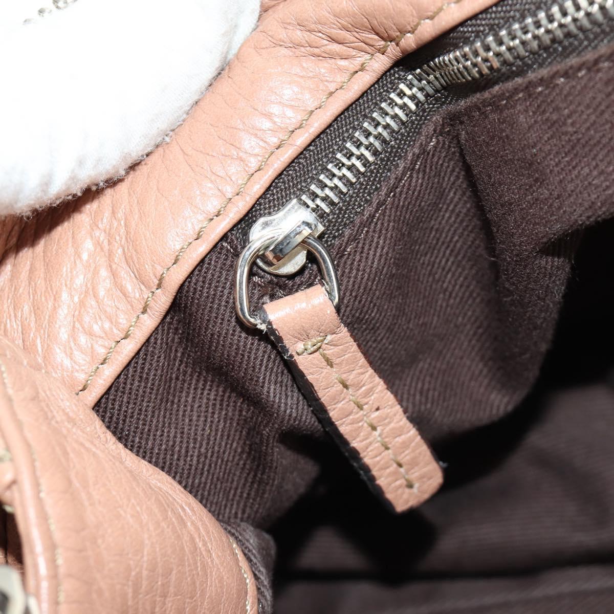 Chloe Paddington Hand Bag Leather Beige Gold Silver Auth am12019V