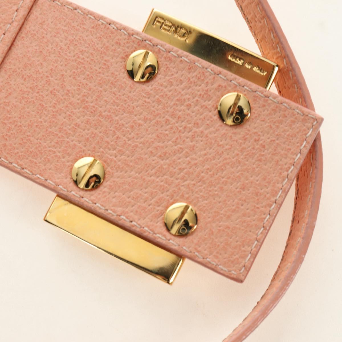 FENDI Mamma Baguette Shoulder Bag Leather Orange Gold Auth am12021SAM