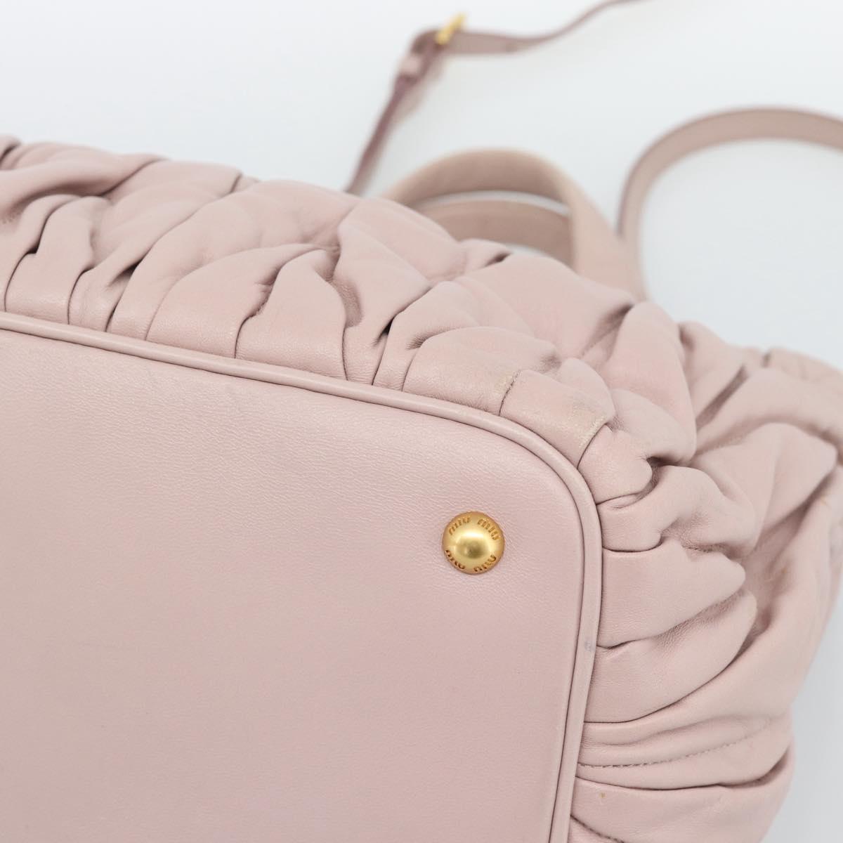 Miu Miu Hand Bag Leather 2way Pink Gold 5BG061 Auth am12025V
