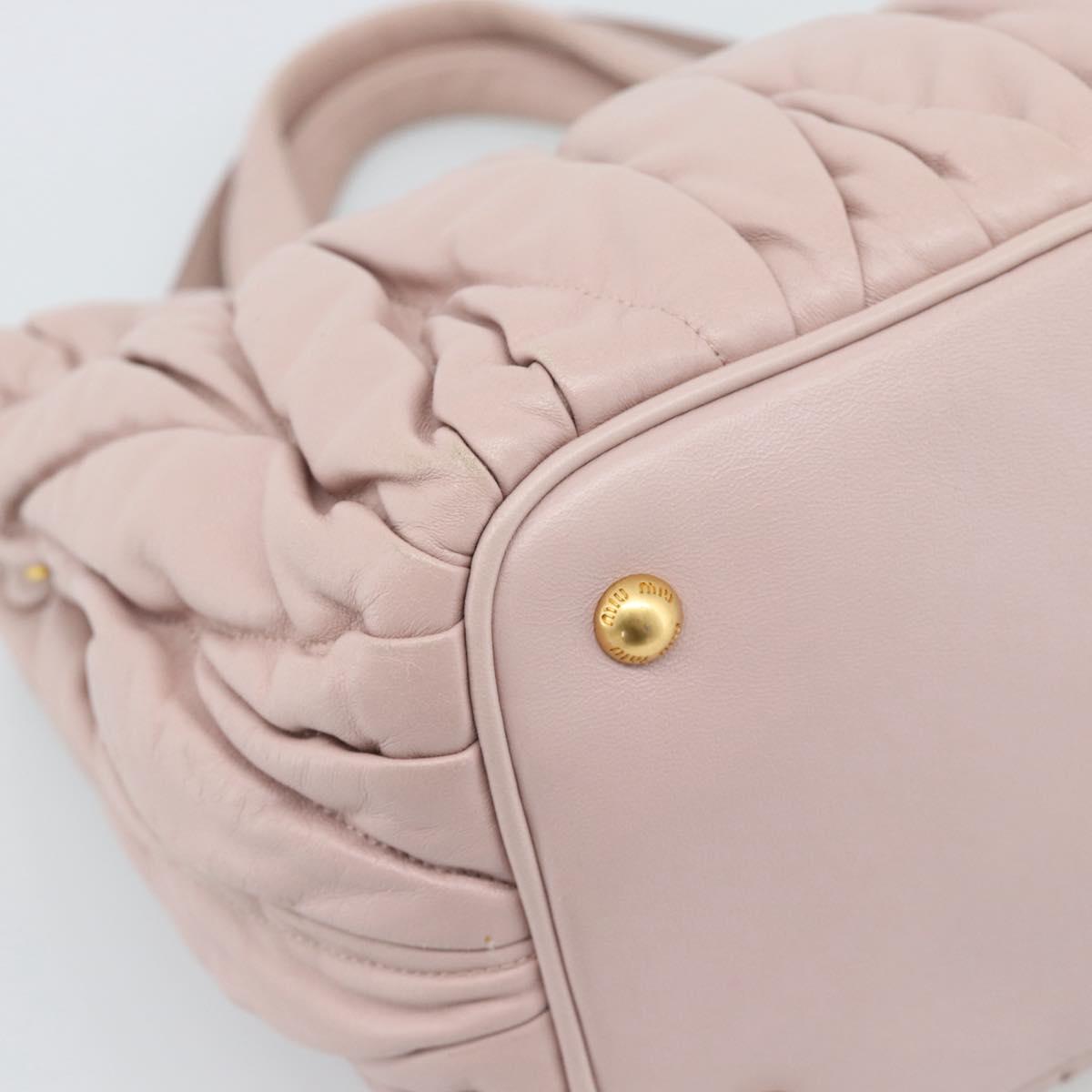 Miu Miu Hand Bag Leather 2way Pink Gold 5BG061 Auth am12025V