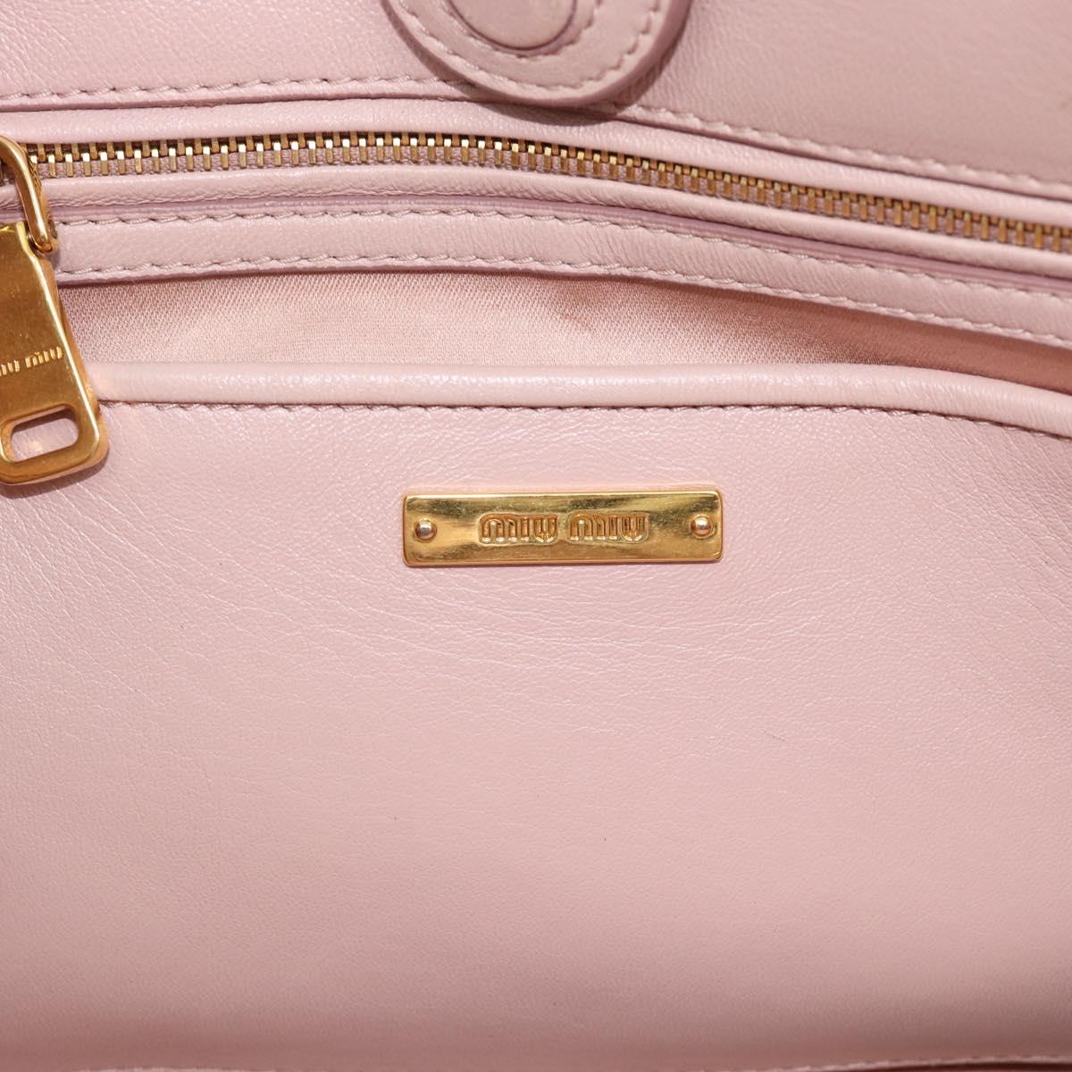 Miu Miu Hand Bag Leather 2way Pink Gold 5BG061 Auth am12025V