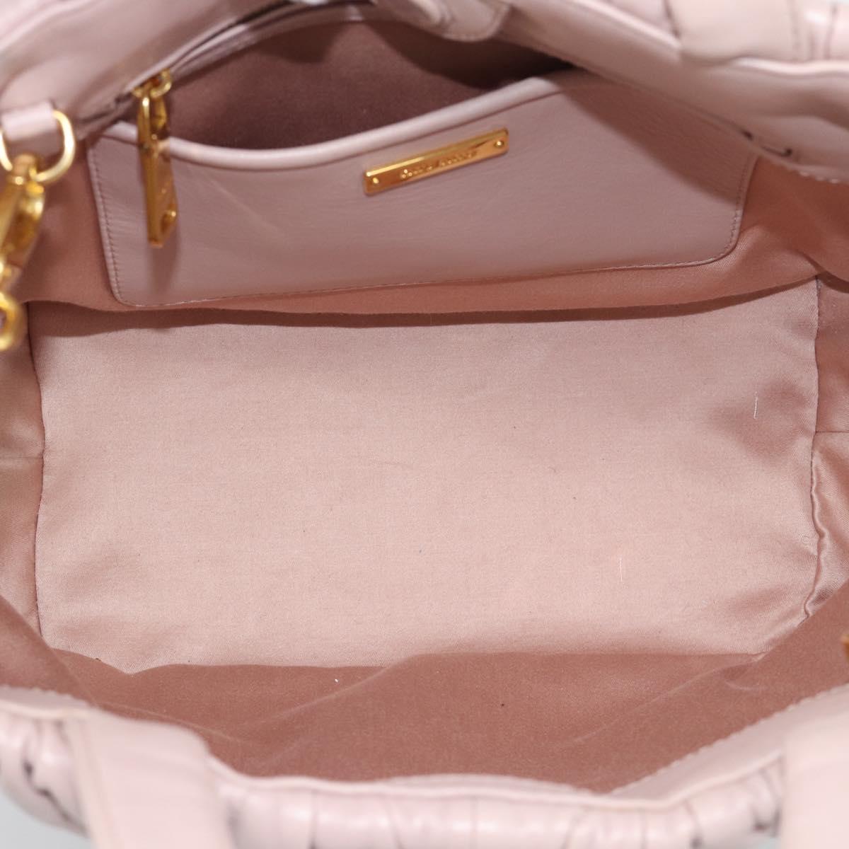 Miu Miu Hand Bag Leather 2way Pink Gold 5BG061 Auth am12025V