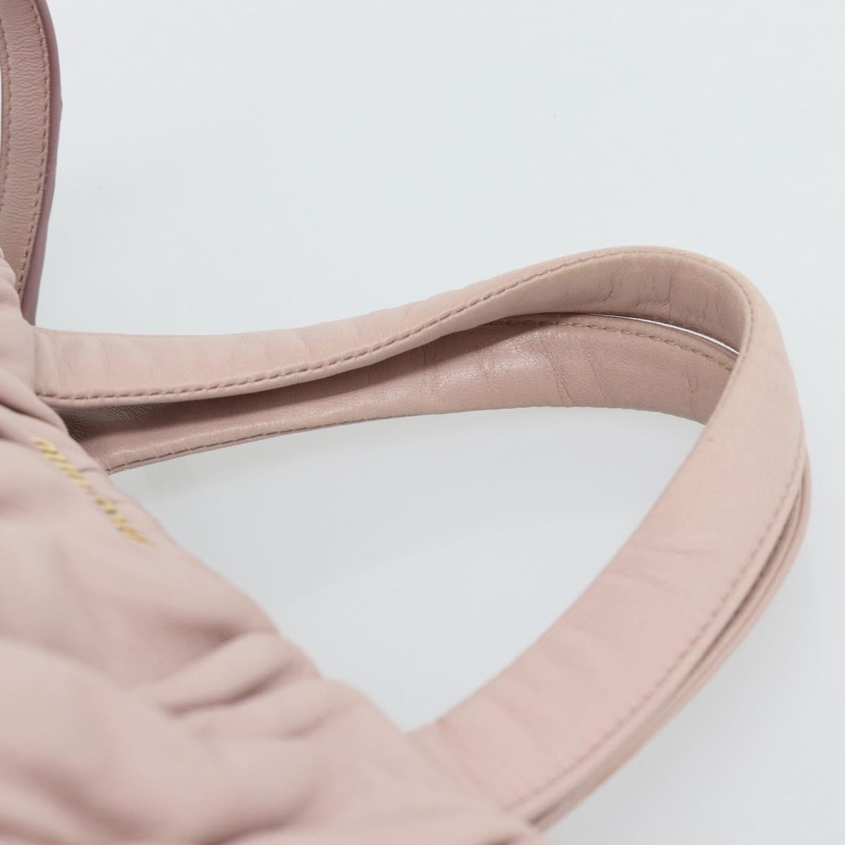 Miu Miu Hand Bag Leather 2way Pink Gold 5BG061 Auth am12025V