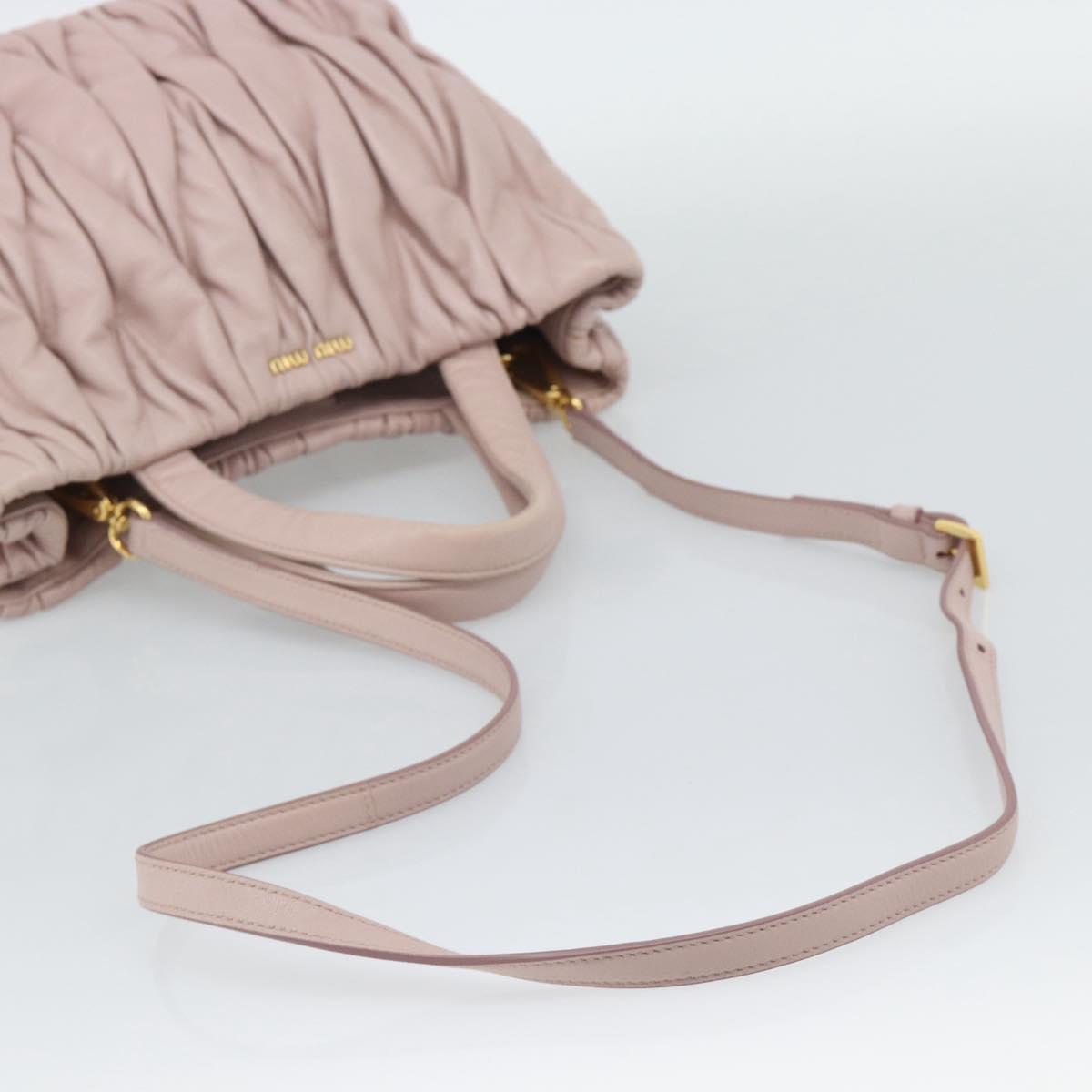 Miu Miu Hand Bag Leather 2way Pink Gold 5BG061 Auth am12025V