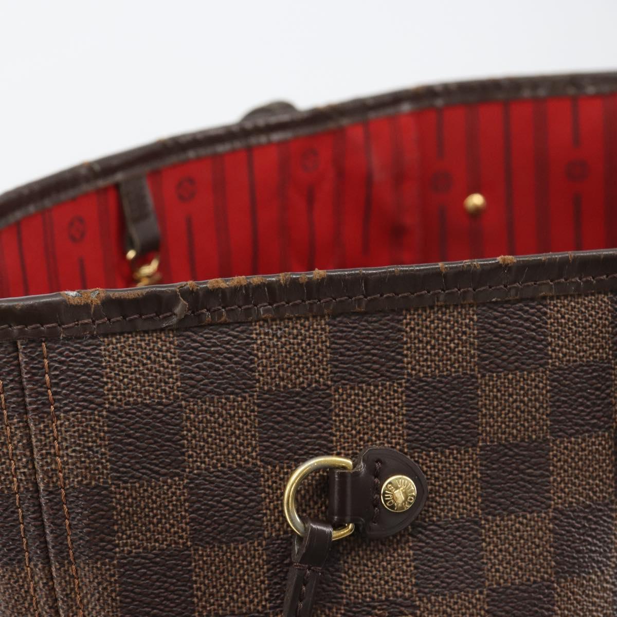 LOUIS VUITTON Damier Ebene Neverfull MM Tote Bag N51105 LV Auth am12029