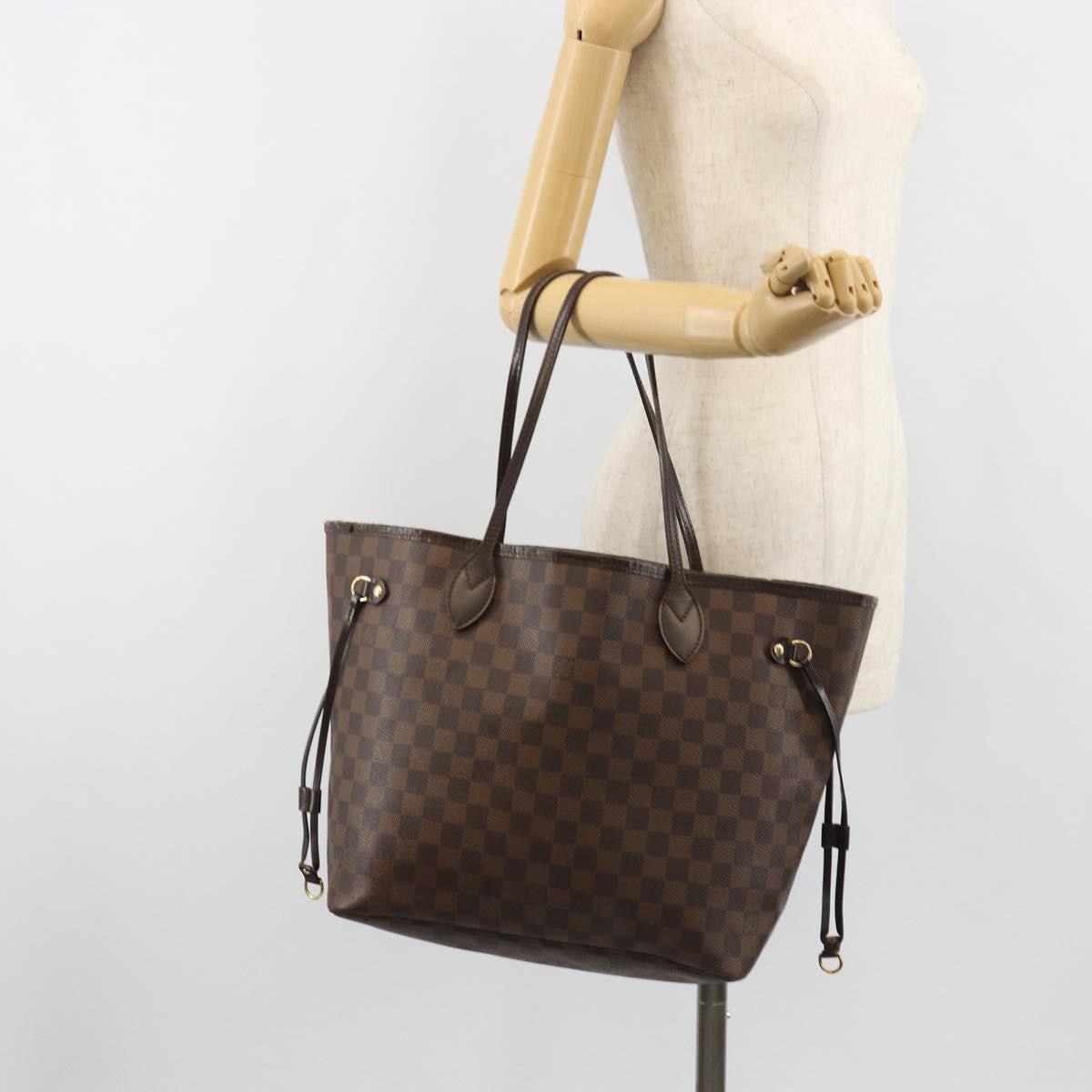 LOUIS VUITTON Damier Ebene Neverfull MM Tote Bag N51105 LV Auth am12029