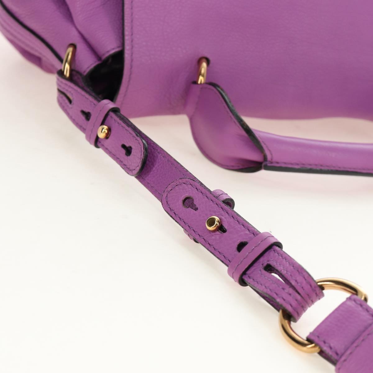 Chloe Elsie Hand Bag Leather 2way Purple Gold Auth am12030V