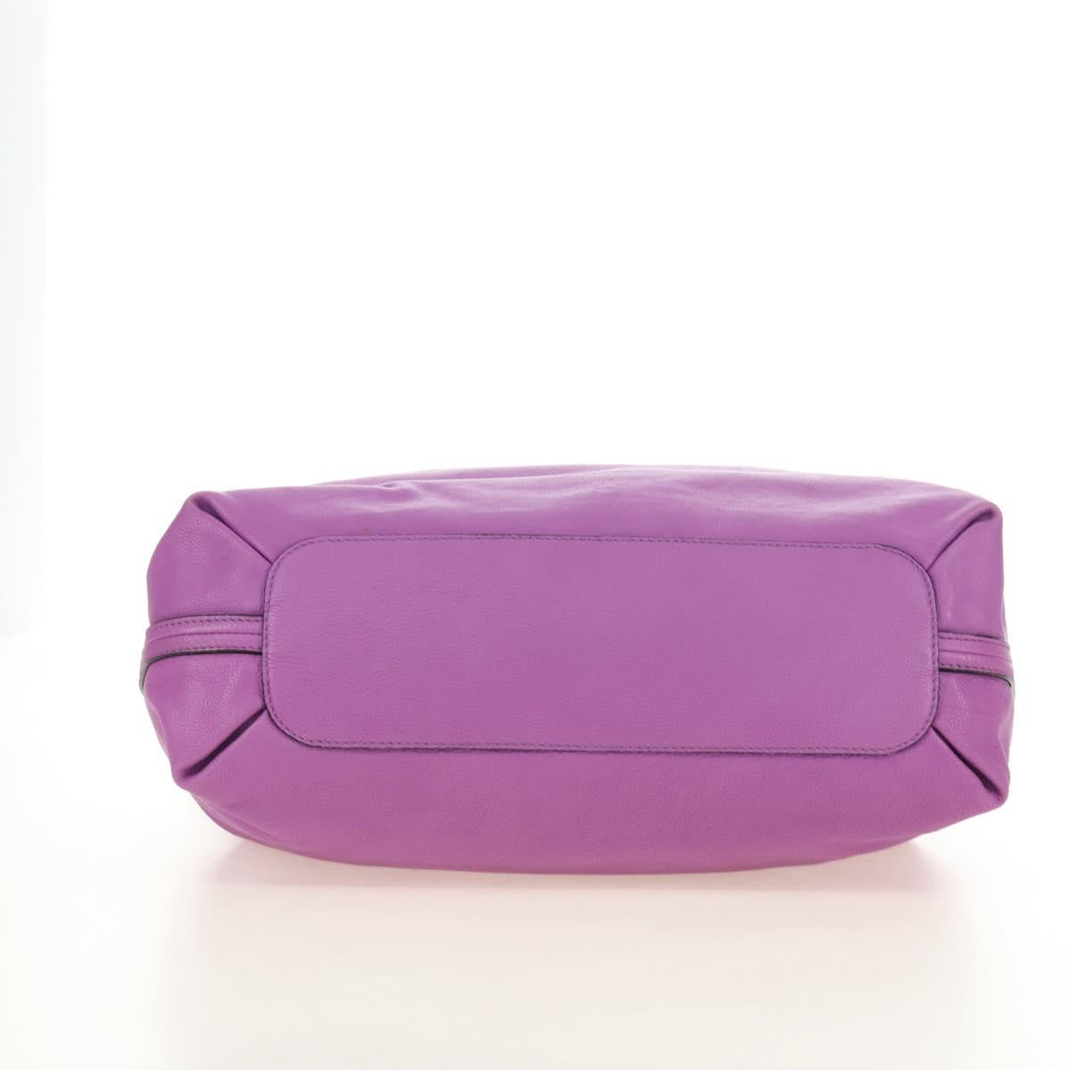Chloe Elsie Hand Bag Leather 2way Purple Gold Auth am12030V