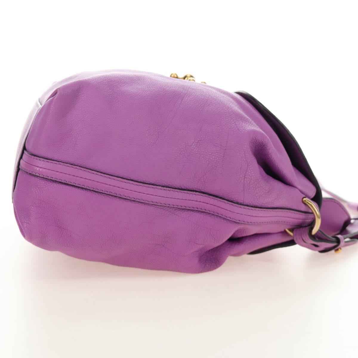 Chloe Elsie Hand Bag Leather 2way Purple Gold Auth am12030V