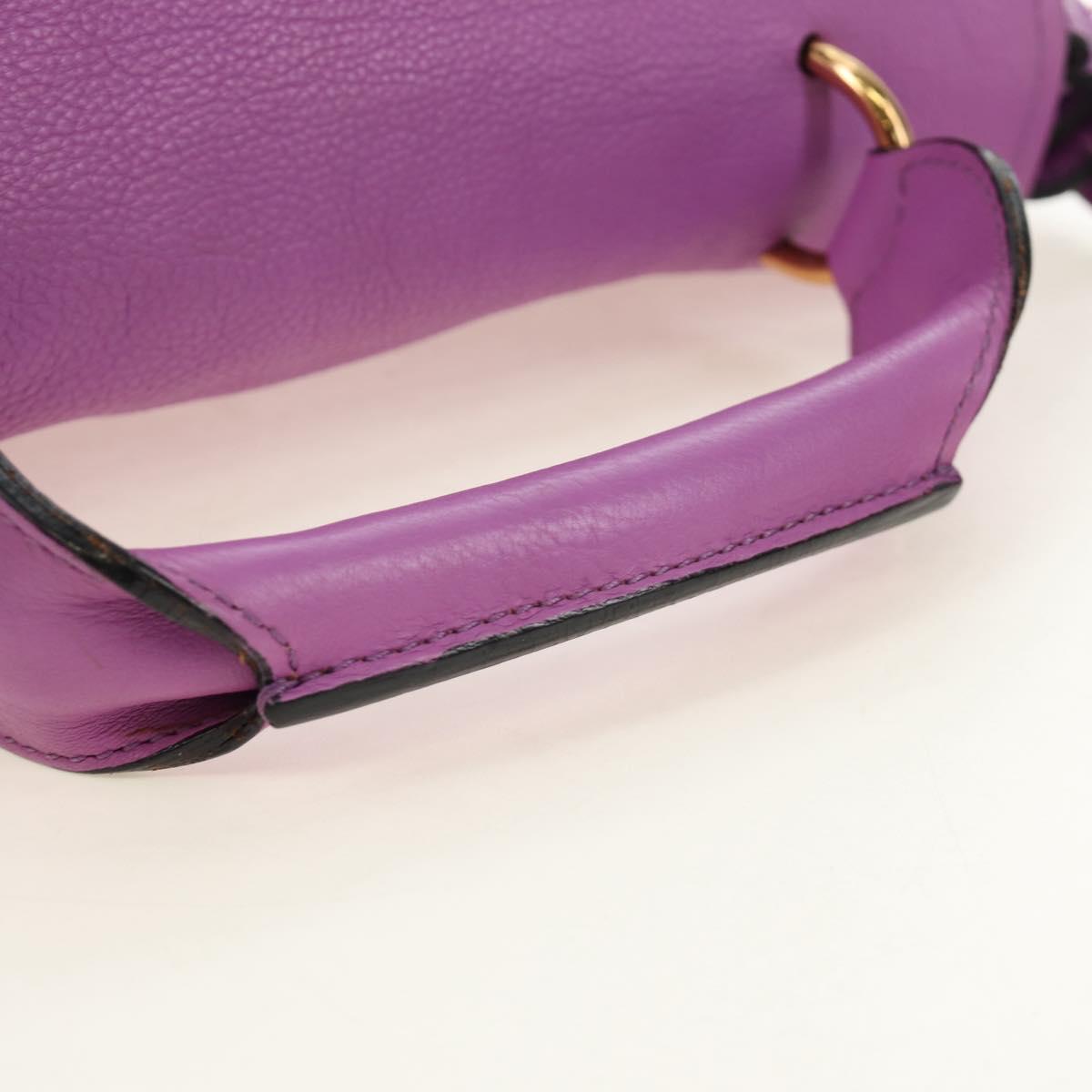 Chloe Elsie Hand Bag Leather 2way Purple Gold Auth am12030V