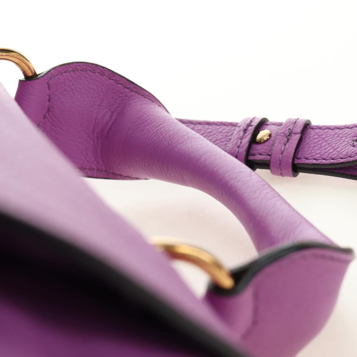 Chloe Elsie Hand Bag Leather 2way Purple Gold Auth am12030V