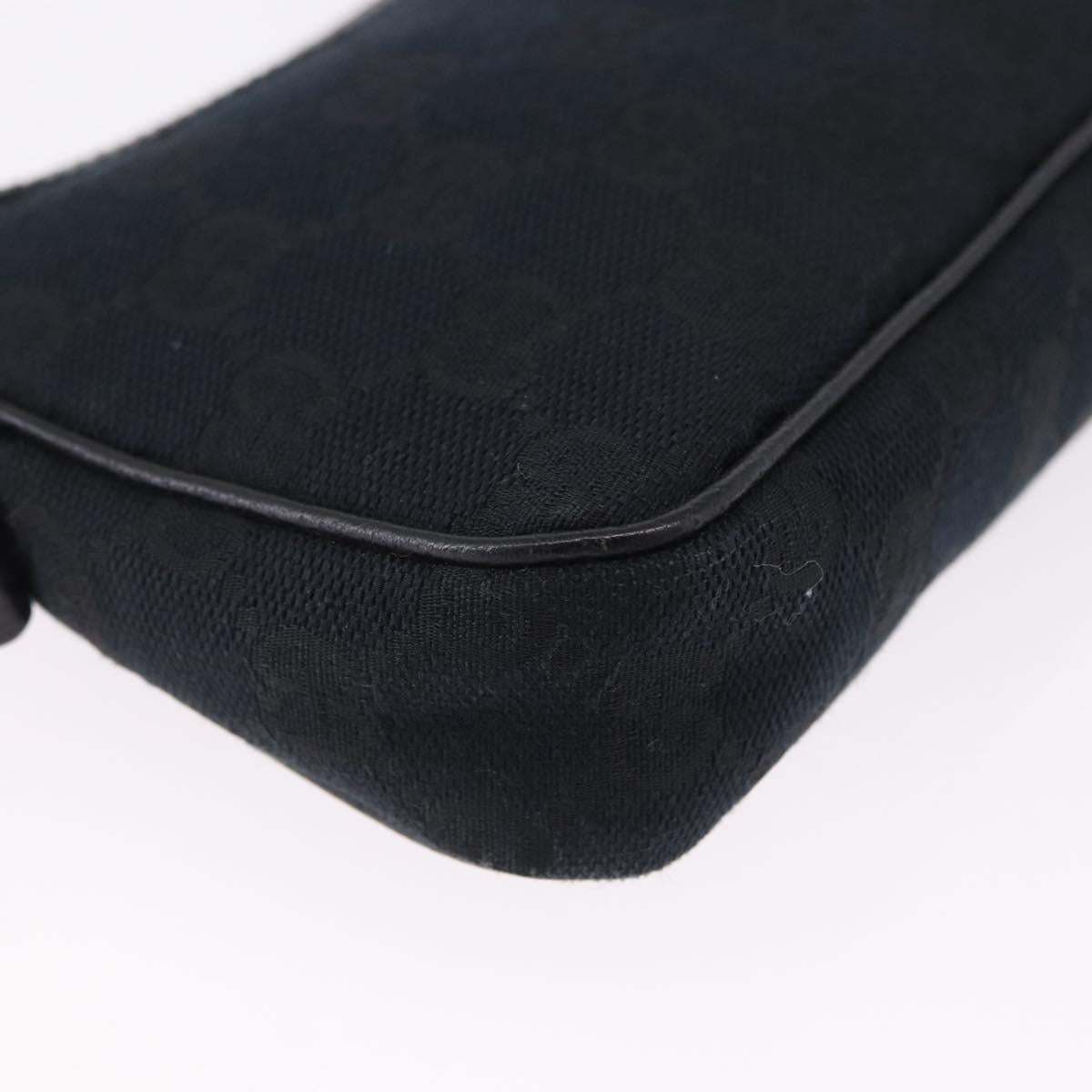 GUCCI GG Canvas Accessory Pouch Black 154432 Auth am12031V