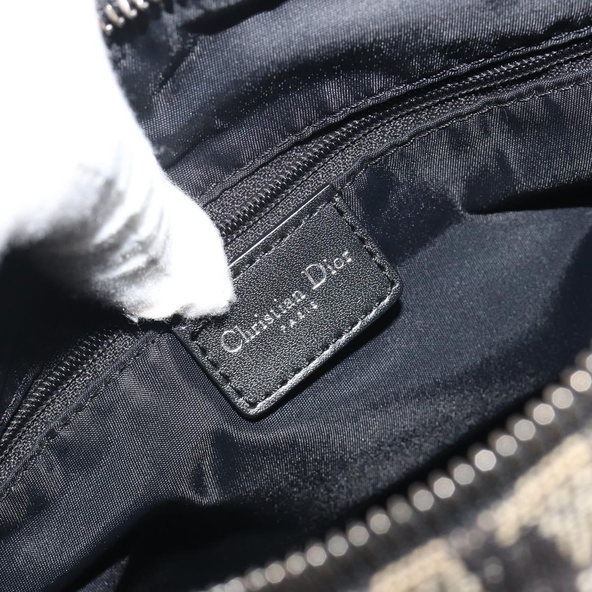 Christian Dior Trotter Canvas Hand Bag Navy Silver Auth am12033A