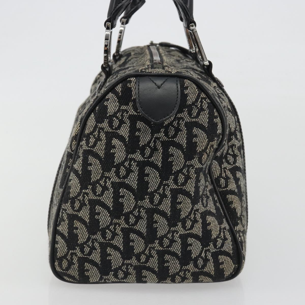 Christian Dior Trotter Canvas Hand Bag Navy Silver Auth am12033A