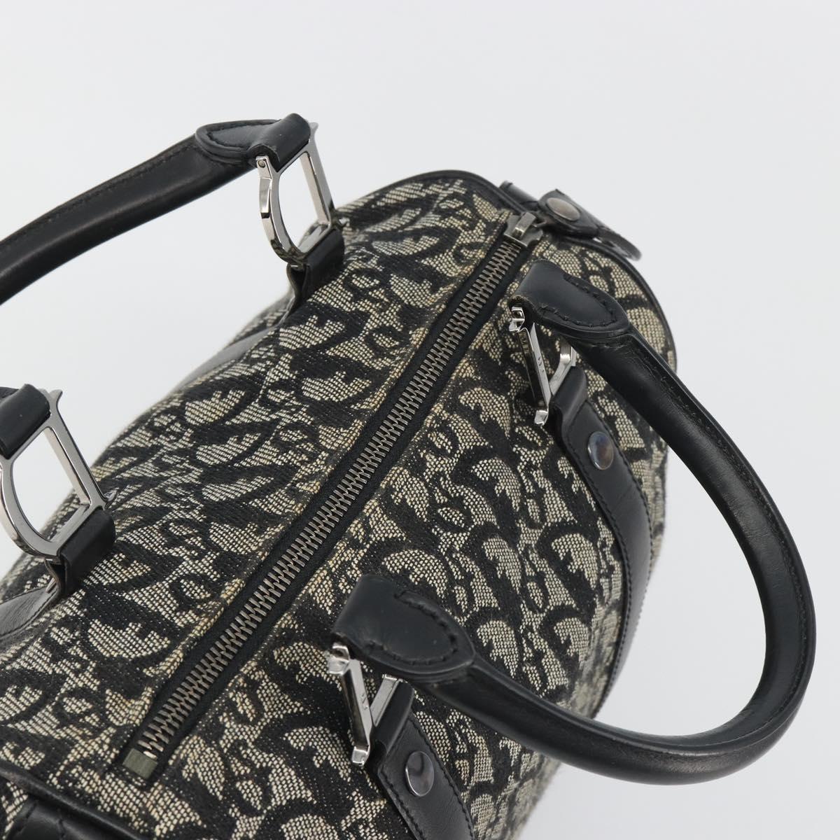 Christian Dior Trotter Canvas Hand Bag Navy Silver Auth am12033A