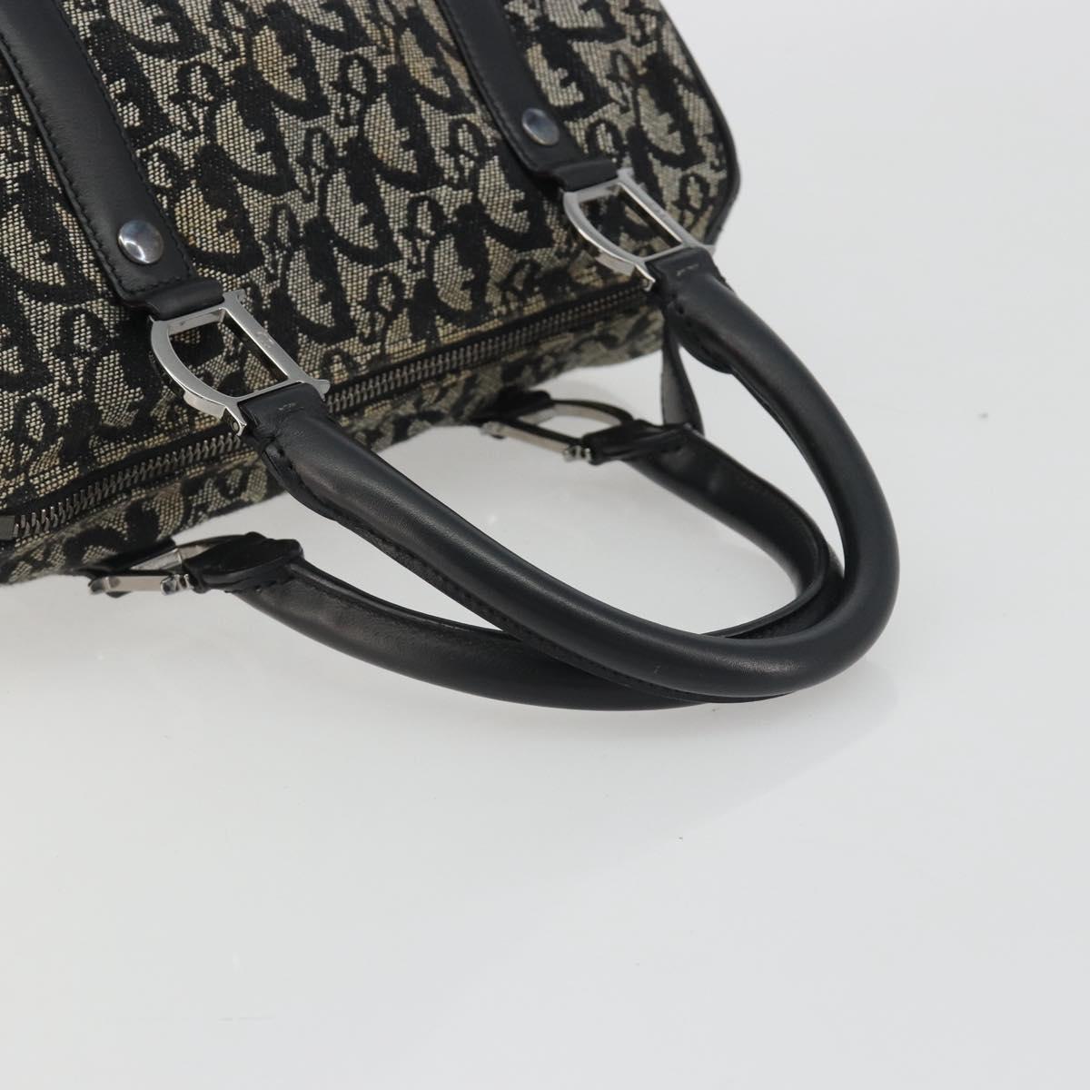 Christian Dior Trotter Canvas Hand Bag Navy Silver Auth am12033A