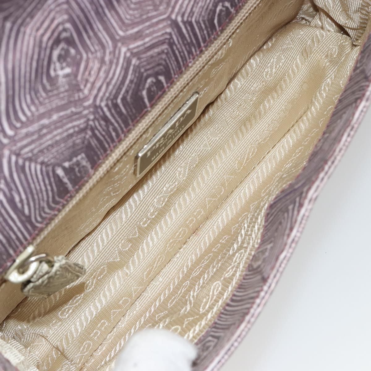 PRADA Hand Bag Leather Purple Silver Auth am12034V