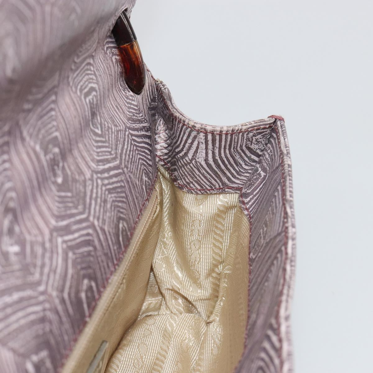 PRADA Hand Bag Leather Purple Silver Auth am12034V