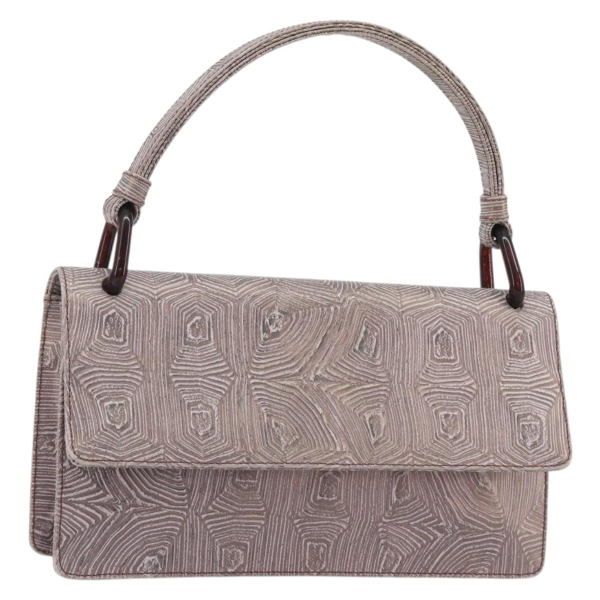 PRADA Hand Bag Leather Purple Silver Auth am12034V