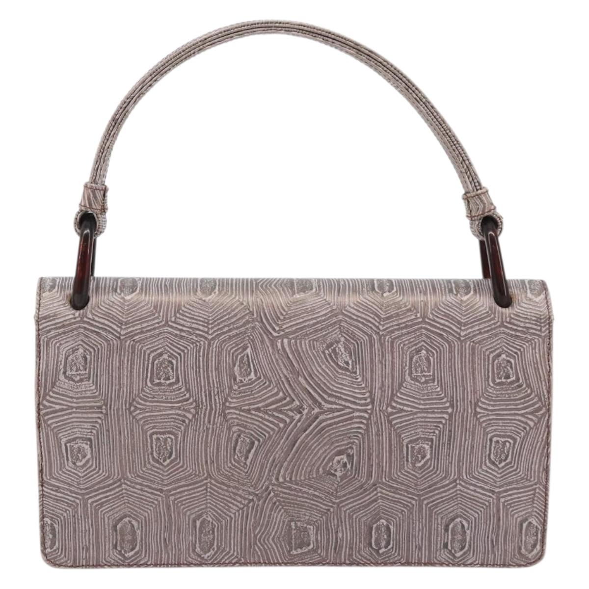PRADA Hand Bag Leather Purple Silver Auth am12034V
