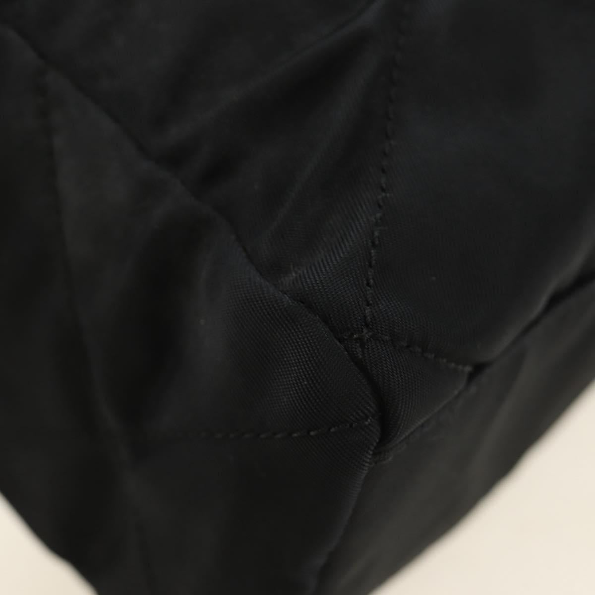 PRADA Chain Tote Bag Nylon Black Gold Auth am12036V
