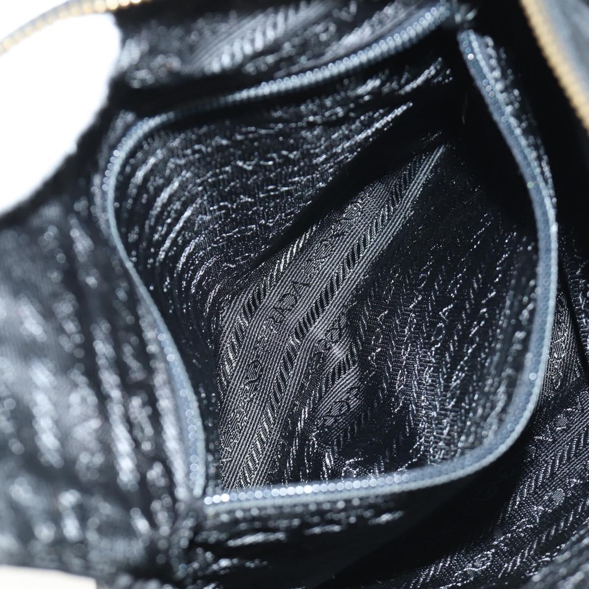 PRADA Chain Tote Bag Nylon Black Gold Auth am12036V