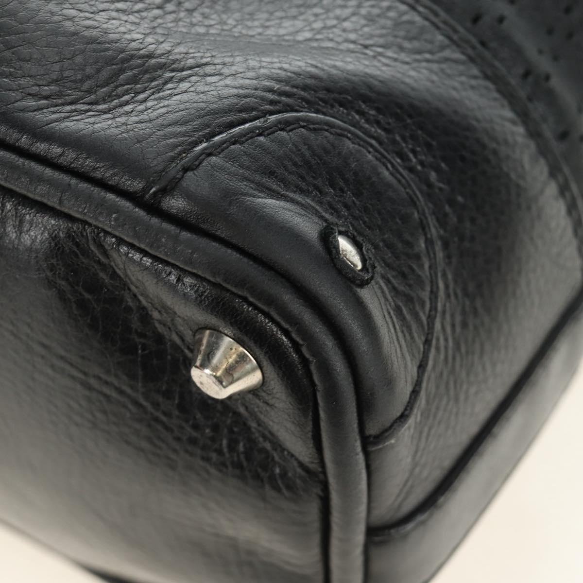 Chloe Kerala Hand Bag Leather Black Silver Auth am12038V
