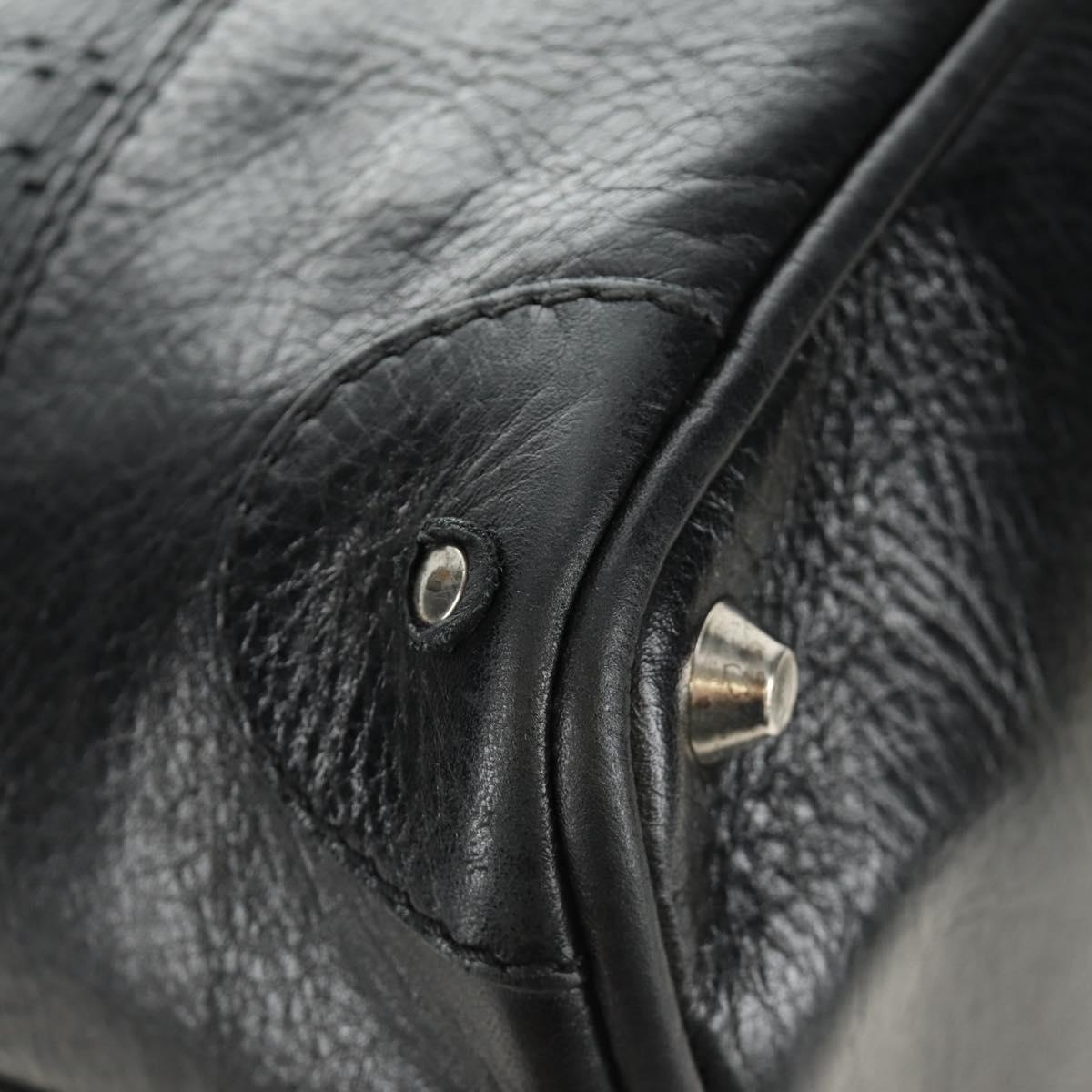 Chloe Kerala Hand Bag Leather Black Silver Auth am12038V