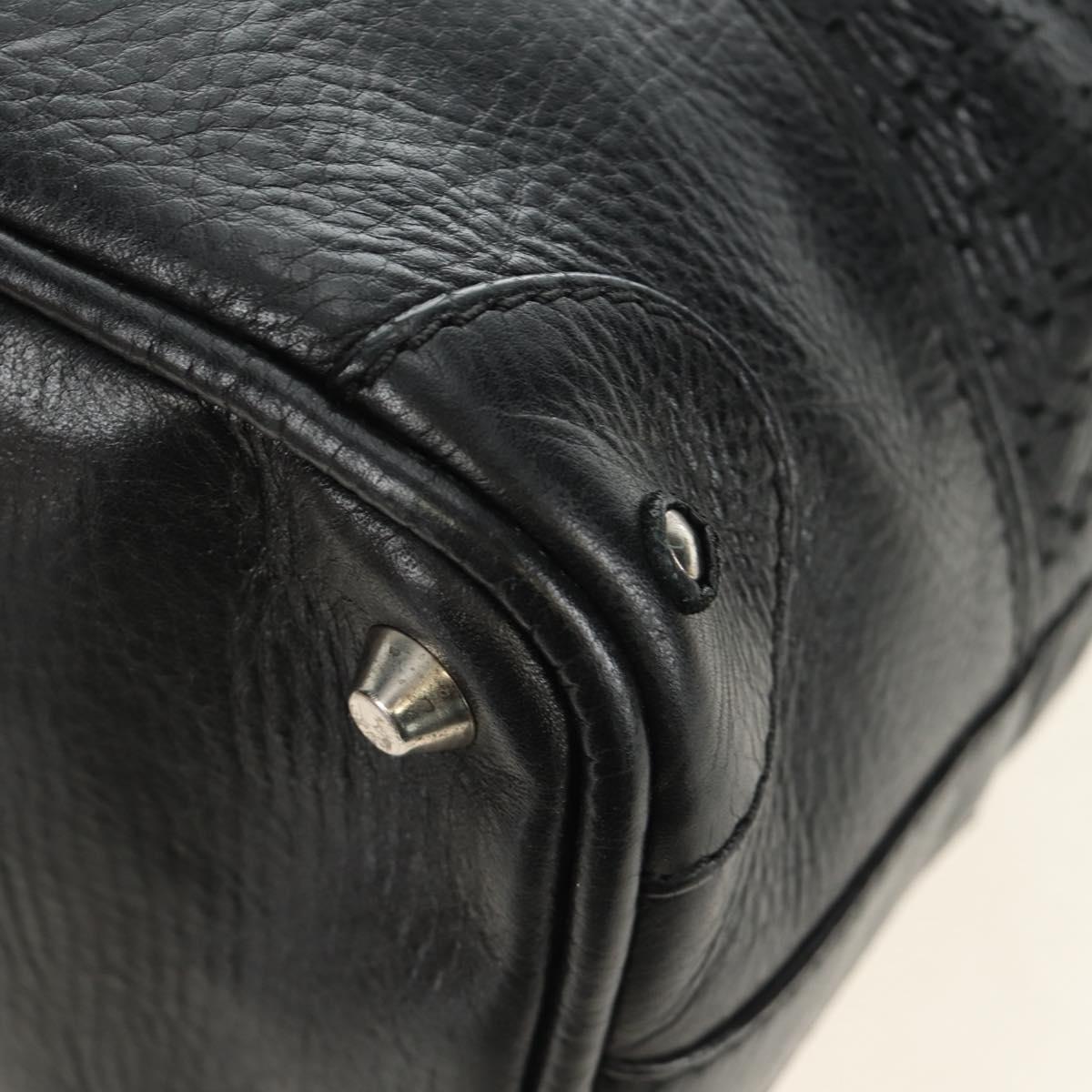 Chloe Kerala Hand Bag Leather Black Silver Auth am12038V